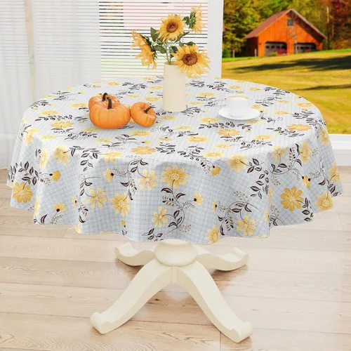 Vista 38 de misaya Mantel rectangular de vinilo impermeable, mantel lavable con reverso de franela, mantel de plástico para cena, picnic, interior y exterior
