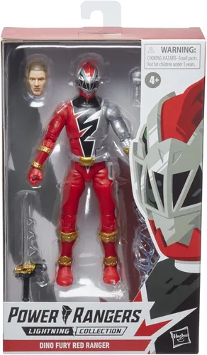 Vista 2 de Power Rangers Lightning Collection Dino Fury Red Ranger - Figura de acción coleccionable de 6 pulgadas