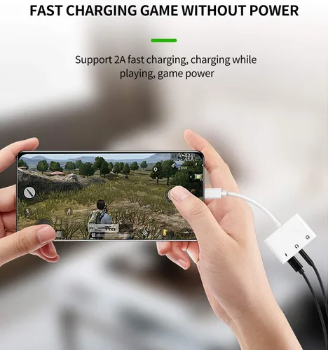 Vista 3 de Adaptador de auriculares Lightning a conector de audio AUX de 0.138 in y extensor de cargador Dongle auricular divisor compatible con iPhone 11 12