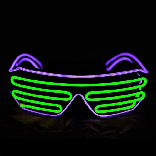 Vista 2 de PINFOX Lentes de sol LED con luz intermitente, para fiestas, 80 segundos, EDM RB03