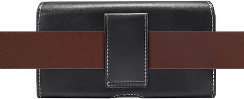 Vista 4 de Funda horizontal de cuero prémium para iPhone Mini (5.4), SE2020, iphone11 Pro, XS, X, 8, 7, 6, funda para cinturón, bolso para hombre