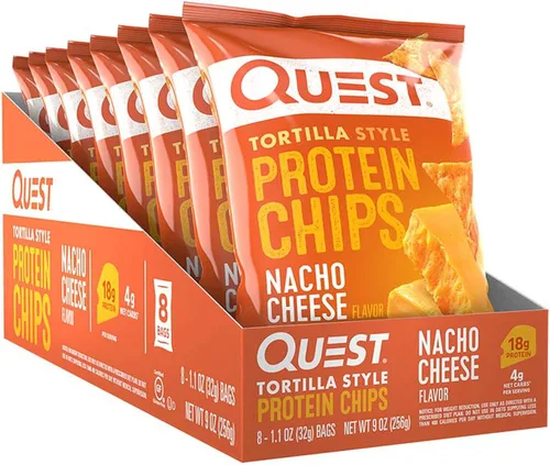 Vista 27 de Quest Nutrition Chips de proteína, barbacoa, 0.78 oz de proteína, 0.11 oz de carbohidratos netos, 130 cals, bolsa de 1.1 onzas, 1 unidad, alto