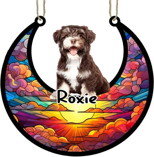 Vista 52 de LOVELYPOD Adorno de Navidad personalizado para perro pastor australiano, atrapasoles conmemorativo, adorno de Navidad de pastor australiano