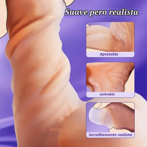 Vista 4 de Vibrador de empuje realista, juguete sexual para punto G con control remoto