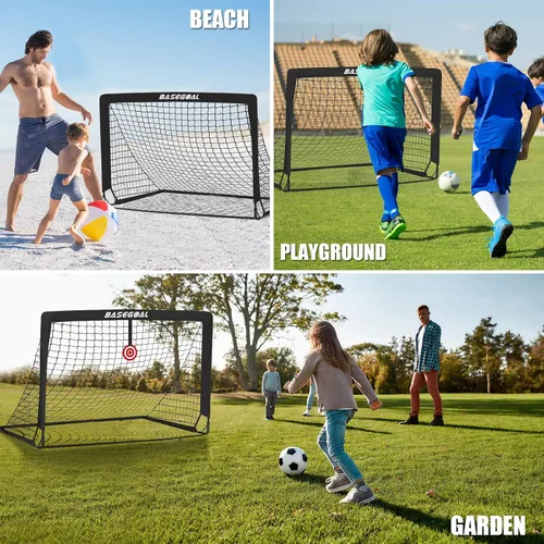 Vista 5 de BaseGoal Soccer Goals for Backyard Set of 2, 4x3ft, Mini Soccer Net