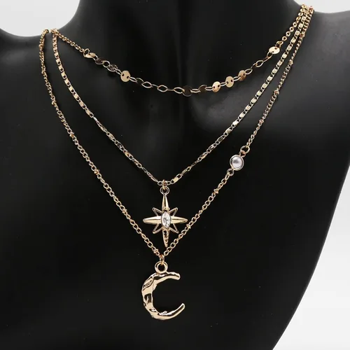 Vista 3 de Butterfly Layered Necklaces for Women, Pearl Pendant 14k Gold Plated Dainty Choker Layering Long Necklace for Women Gold
