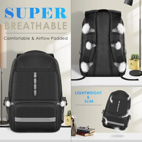 Vista 4 de BROTOU Mochila de fútbol Bolsa deportiva con soporte para pelotas y compartimento para zapatos para fútbol, baloncesto, voleibol, rugby