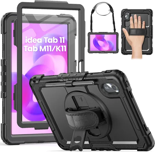 Vista 10 de HXCASEAC Funda para Lenovo Tab One de 8.7 pulgadas (TB-305FU) con protector de pantalla, soporte para bolígrafo, correa de mano, soporte ajustable