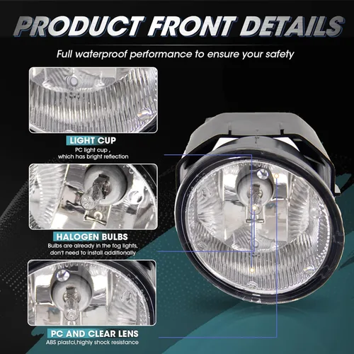 Vista 4 de Conjunto de lámparas antiniebla de conducción para Nissan Maxima 2000-2001 2000-2003 Sentra 2001-2004 Frontier 2002-2004 Xterra reemplazo de luz