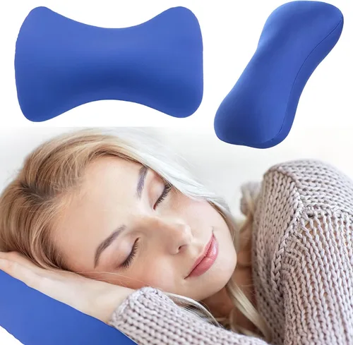 Vista 5 de Microbead - Almohada de viaje de 15 x 8 pulgadas para dormir de lado, almohadas de microcuentas, diseño ergonómico extra suave, cojín de apoyo
