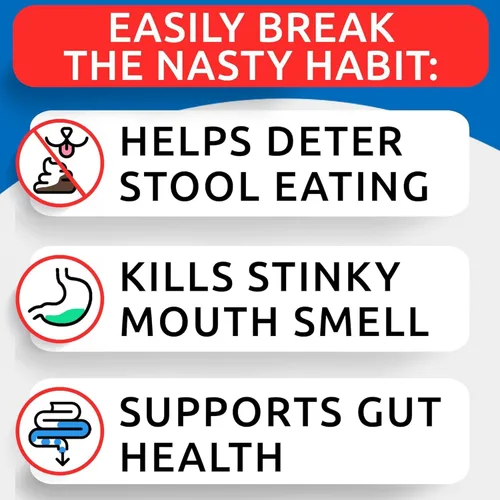 Vista 2 de BARK&SPARK Masticables sin caca para perros, coprofagia y disuasorio para comer heces con probióticos, enzimas digestivas y apoyo para el aliento