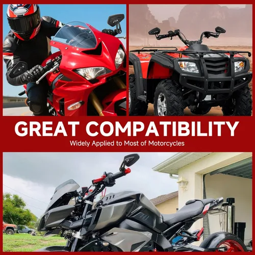 Vista 8 de Rich Choices Universal Espejos Retrovisores Negros para Motocicleta de 22mm 7/8'' de Extremo de Manillar GROM MSX125 CB500F Z125 pro Z650 Z750 Z800