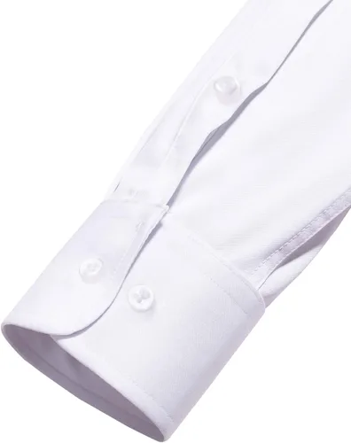 Vista 6 de Alimens & Gentle Camisas de vestir para hombre, sin arrugas, de manga larga, elástica, formal, con botones, con bolsillo