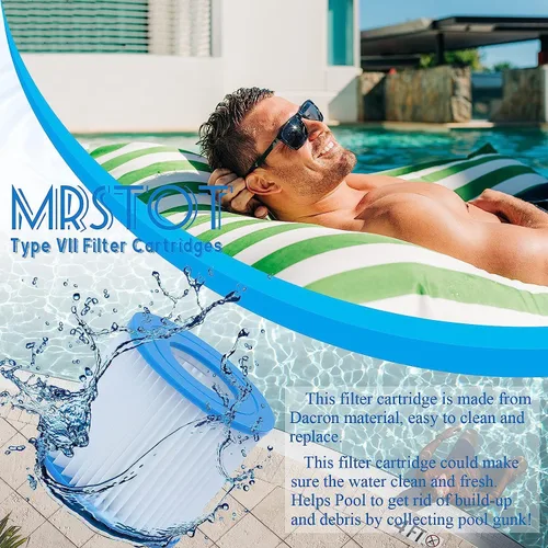 Vista 2 de Cartucho de repuesto tipo D para filtros de piscina de olas de verano, cartucho de filtro tipo D/VII para 58385E, para cartuchos de filtro de verano
