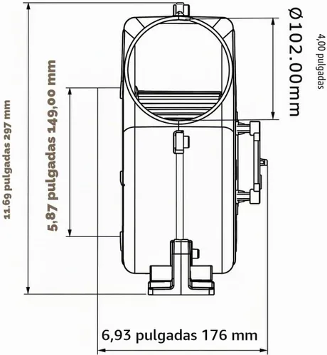 Vista 7 de SEAFLO SFBB1-320-02 - Soplador de sentina, 320 CFM, 12 V CC, ventilador de ventilación marino de montaje flexible de 4 pulgadas con motor protegido