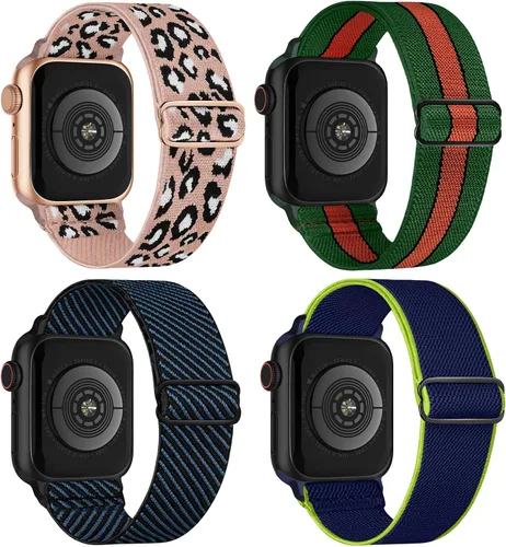 Vista 13 de 4 Pack Stretchy Solo Loop Compatible with Apple Watch Bands Women Men