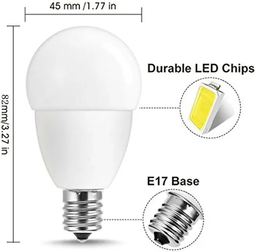Vista 2 de Lxcom Lighting Bombilla LED E17 de 6 W, bombilla globo E17, base intermedia de 50 W, bombilla incandescente equivalente a bombillas LED G14, blanco