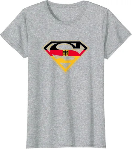 Vista 21 de Superman Camiseta German Shield, Azul / Patchwork, S Rojo