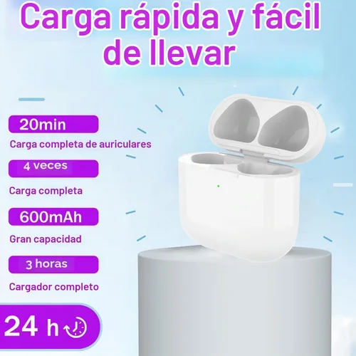 Vista 6 de Funda de carga compatible con Airpods 4rd (2024), funda de carga tipo C para AirPods 4rd, funda de carga inalámbrica de repuesto con botón