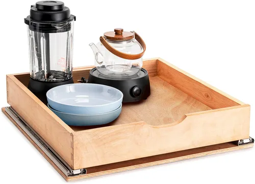 Vista 9 de Cajones extraíbles para armarios de cocina, organizador de gabinete extraíble, cajón extraíble de gabinete de madera totalmente montado, instalación