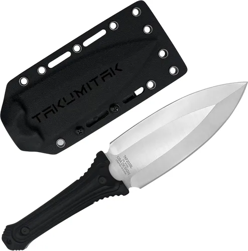 Vista 3 de Cuchillo táctico, cuchillo de caza, cuchillo de supervivencia, hoja de punta de lanza D2, mango G10, funda Kydex, clip Molle, cuchillos de hoja