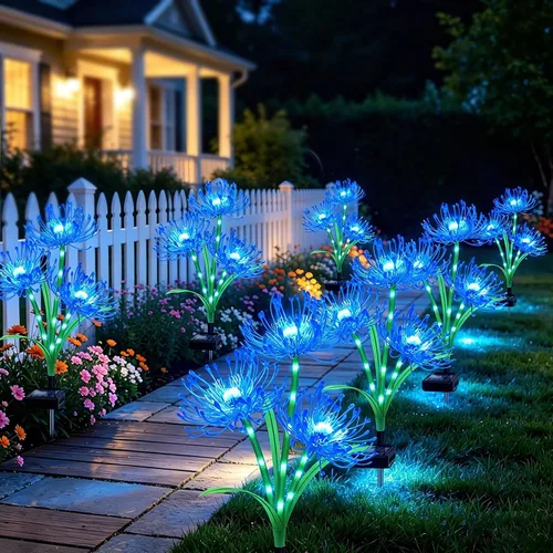 Vista 4 de VOOKRY Luces solares para exteriores, paquete de 4 luces de flores