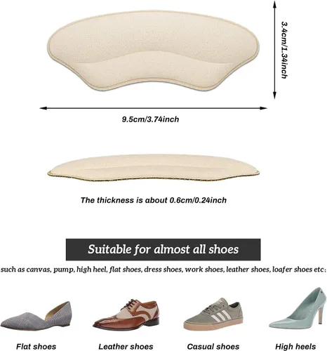 Vista 2 de Almohadillas antideslizantes forros cojines insertables para zapatos sueltos, almohadillas ajustadas para zapatos demasiado grandes para hombres