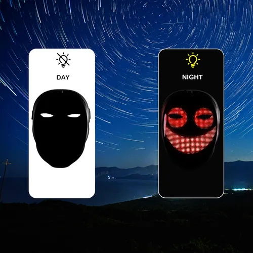 Vista 3 de Depointer Life Máscara LED con control por aplicación compatible con Bluetooth, máscara brillante personalizable