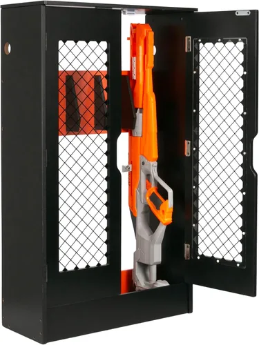 Vista 10 de Play Platoon Estante de almacenamiento para pistola Nerf - Organizador de tablero de clavijas de pared de 6 pistolas Includes 20 Storage Pegs