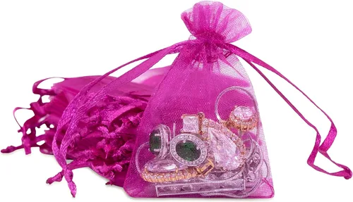 Vista 32 de TheDisplayGuys - Paquete de 48 bolsas de regalo de organza transparente negra de 2 x 2-3/4 pulgadas con cordón, bolsas de regalo para joyas, bolsas