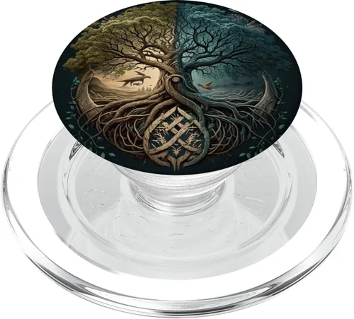 Vista 8 de Yggdrasil" Viking Tree of Life Design PopSockets PopGrip intercambiables