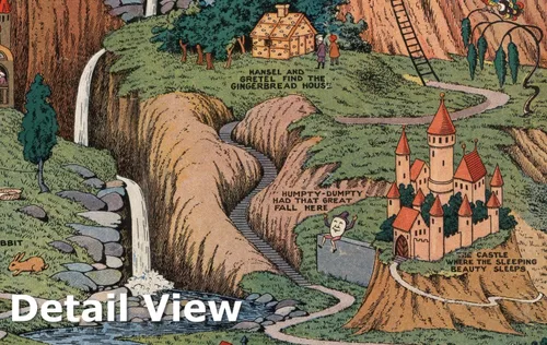 Vista 4 de Land of Make Believe - Imaginary Map 1930 de Jaro Hess - Impresión de mapa histórico - 24 x 16 pulgadas