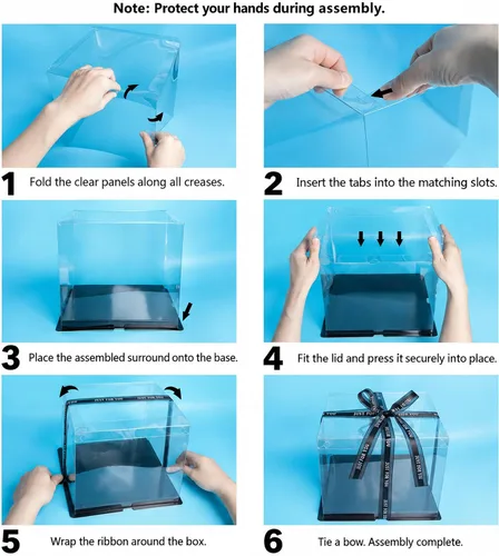Vista 4 de Caja transparente para pasteles de 10 pulgadas, paquete de 2, base