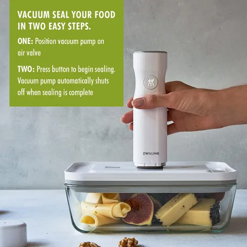 Vista 11 de ZWILLING Fresh & Save Recipiente sellador al vacío mediano, cacerola con tapa, bandeja para brownies, bandeja para lasaña, bandeja para pizza, 9.5 x