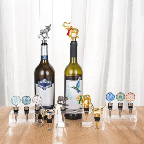 Vista 6 de Tapón decorativo para botella de vino de perro salchicha, tapón de vino para regalo, bonito tapón de vino, accesorios únicos para vino