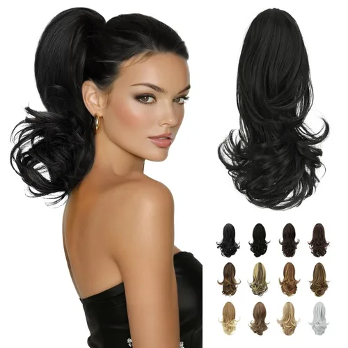 Vista 25 de SOFEIYAN Extensión de Cola de Caballo de 13" Larga y Rizada con Clip en Garra, Extensión de Cabello Sintético de Aspecto Natural para Mujeres