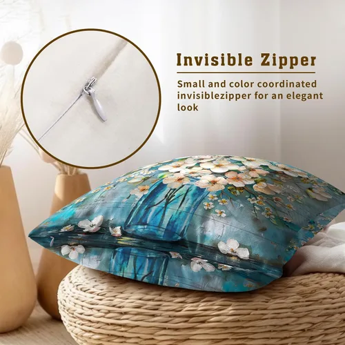 Vista 235 de Giwawa Juego de 2 fundas de almohada decorativas con diseño floral de girasol de 16 x 16 pulgadas, fundas de cojín decorativas para el hogar, sofá