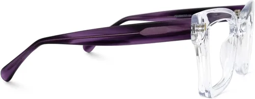 Vista 3 de Zeelool Marco de gafas cuadradas vintage para hombres y mujeres con lente transparente sin receta Dayana ZJGA998707
