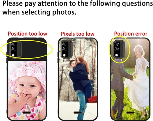 Vista 7 de Styletify Funda de teléfono personalizada para Blu View 2, collages de múltiples imágenes, funda personalizada con texto fotográfico, a prueba