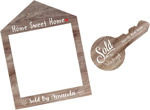 Vista 9 de Letrero de venta para agente de bienes raíces, regalo gigante para cabina de fotos, accesorios para casa, suministros de marketing vendidos por