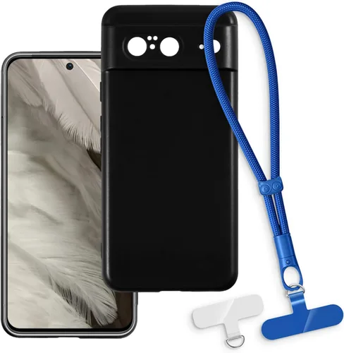 Vista 11 de Estuche y correa de muñeca para Pixel 8 - transparente+negro Funda protectora 2 en 1 para teléfono de 6.2 pulgadas con cordón desmontable y Funda