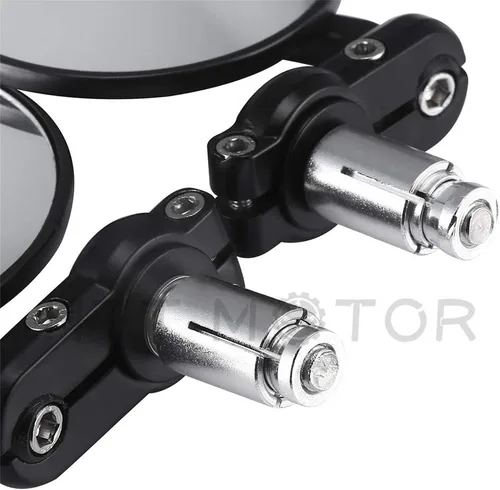 Vista 7 de Nuevos espejos redondos de 1 pulgada para extremo de barra para Kawasaki Suzuki Ducati, color negro