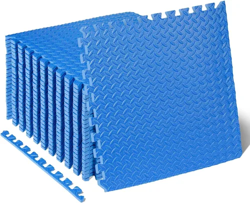 Vista 20 de ProsourceFit - Tapete de ejercicio tipo rompecabezas de ½ pulgada, losetas de espuma EVA entrelazadas para gimnasio en casa, para niños, crema, 24 x