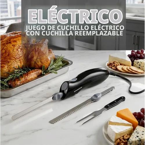 Vista 4 de OVENTE Cuchillo eléctrico con 2 cuchillas dentadas de acero inoxidable EK0813B