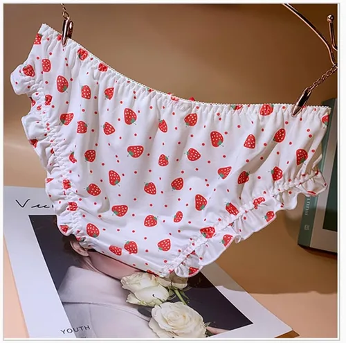 Vista 6 de Joyralcos Paquete de 2 bragas japonesas de Stawberry para bikini, ropa interior de anime para cosplay