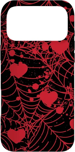 Vista 22 de Spiderweb Valentine's Day Hearts Gothic Goth Black Fairycore Case for iPhone 17