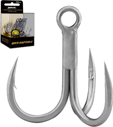 Vista 2 de BKK Raptor-X Gancho para agudos 3X Revestimiento de estaño brillante resistente a la corrosión en agua salada Punto de tierra a mano Gancho