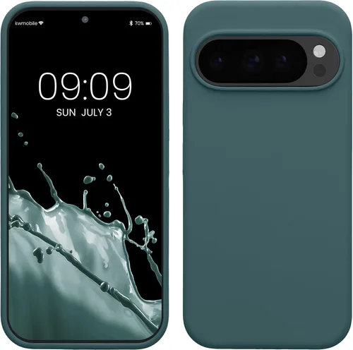 Vista 136 de kwmobile Funda Compatible con Google Pixel 6 Pro - Funda de teléfono de silicona TPU con acabado suave - Azul Arrecife