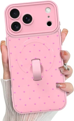 Vista 177 de KANGHAR Compatible con iPhone 17 Pro Case Spot Pattern - Negro Mancha rosada negra