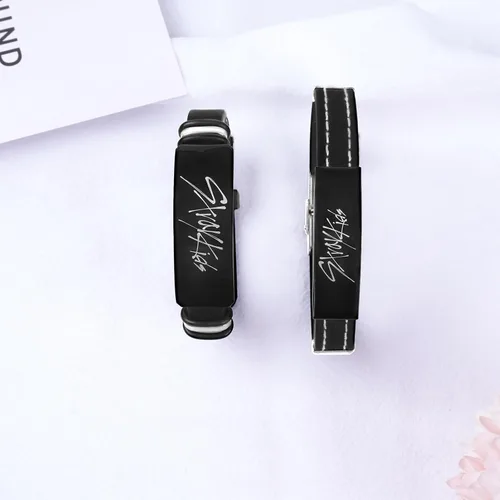Vista 4 de Stray Kids Merch - Pulsera ajustable para niños callejeros, 2 unidades, Silicona, Silicona